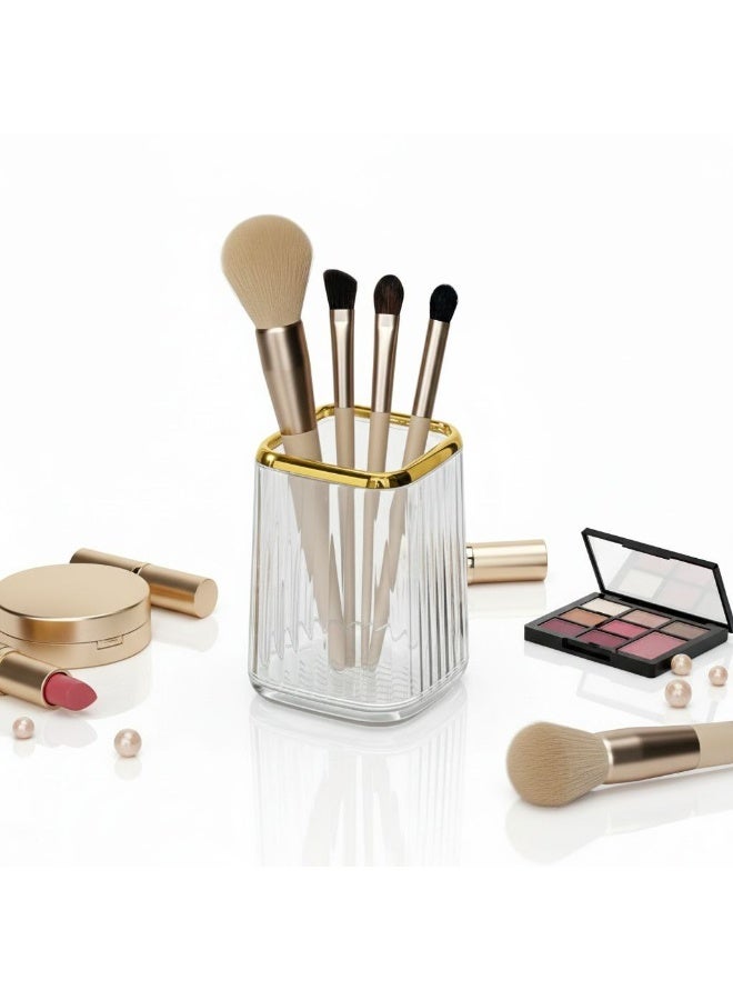 منظم فرش المكياج الفاخر ، حامل فرشاه مكياج اكليرك عالي الجودة مضلع بحواف لامعة -منظم فرش للميكب - Image 2